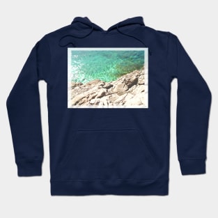 Abstract coastline photography: rocky Croatian beach Hoodie